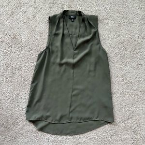 XS Sleeveless Work Blouse - Olive Green